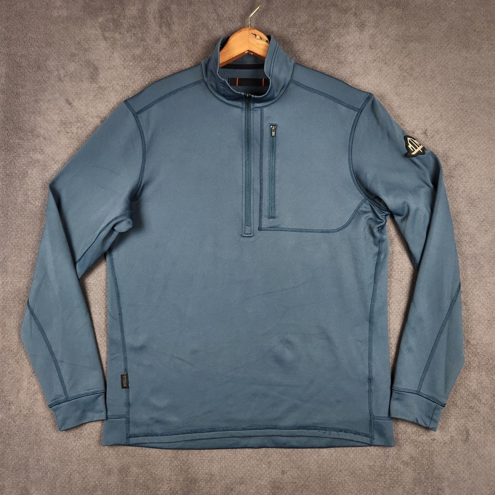 Mountain Standard Pathfinder 1/4 Zip Fleece Mens Medium Blue Gray Pullover